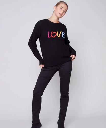 Charlie B Sweater with LOVE Embroidery - Black